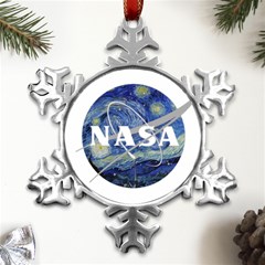 Vincent Van Gogh Starry Night Art Painting Planet Galaxy Metal Small Snowflake Ornament by Mog4mog4