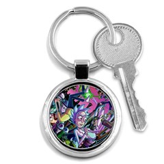 Cartoon Parody Time Travel Ultra Pattern Key Chain (round) by Mog4mog4