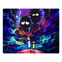 Cartoon Parody In Outer Space Two Sides Premium Plush Fleece Blanket (large) by Mog4mog4