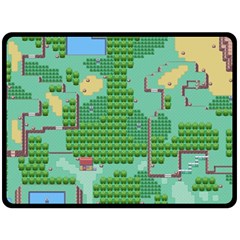 Green Retro Games Pattern Fleece Blanket (large) by Bakwanart