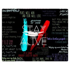 Stay Alive Two Sides Premium Plush Fleece Blanket (medium) by Bakwanart