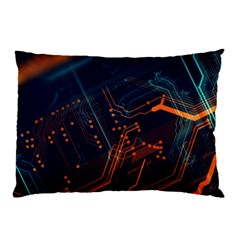 Abstract Colorful Circuit Pillow Case by Bakwanart