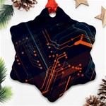 Abstract Colorful Circuit Ornament (Snowflake) Front