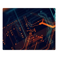 Abstract Colorful Circuit Two Sides Premium Plush Fleece Blanket (large) by Bakwanart