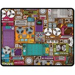 Pattern Design Art Techno Dj Music Retro Music Device Fleece Blanket (Medium) 60 x50  Blanket Front