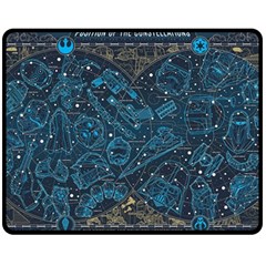 Position Of The Constellations Illustration Star Blue Fleece Blanket (medium) by Bakwanart