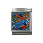Gray Circuit Board Electronics Electronic Components Microprocessor Italian Charm (13mm) Front
