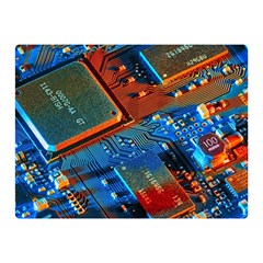 Gray Circuit Board Electronics Electronic Components Microprocessor Two Sides Premium Plush Fleece Blanket (mini) by Bakwanart