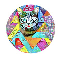 Kitten Cat Pet Animal Adorable Fluffy Cute Kitty Mini Round Pill Box by 99art