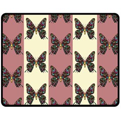 Butterflies Pink Old Ancient Texture Decorative Fleece Blanket (medium) by 99art