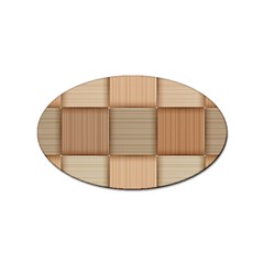 Wooden Wickerwork Texture Square Pattern Sticker Oval (10 Pack) by 99art