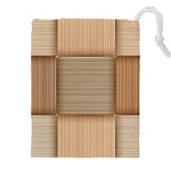 Wooden Wickerwork Texture Square Pattern Drawstring Pouch (5xl) by 99art
