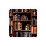 Assorted Title Of Books Piled In The Shelves Assorted Book Lot Inside The Wooden Shelf Square Magnet Front