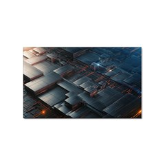Architectural Design Abstract 3d Neon Glow Industry Sticker Rectangular (100 Pack) by 99art