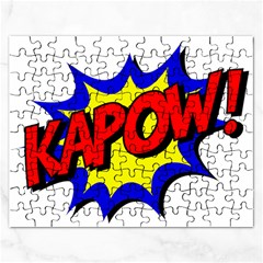 Kapow-comic-comic-book-fight Rectangular Jigsaw Puzzl by 99art