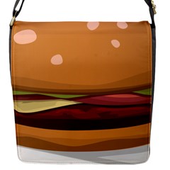 Hamburger-cheeseburger-burger-lunch Flap Closure Messenger Bag (s) by 99art