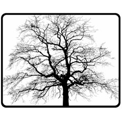 Tree-silhouette-winter-plant Fleece Blanket (medium) by 99art