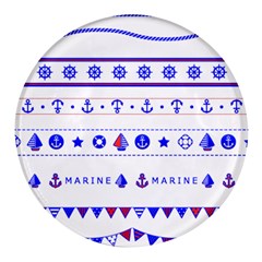 Marine Nautical Clip Art Round Glass Fridge Magnet (4 Pack) by 99art
