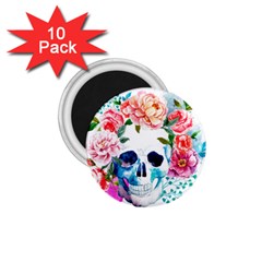 Day Of The Dead Skull Art 1 75  Magnets (10 Pack)  by 99art