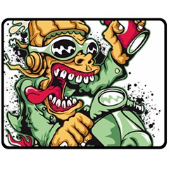 Scooter-motorcycle-graffiti Fleece Blanket (medium) by 99art