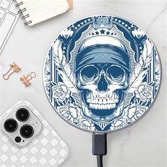 Skull Drawing Wireless Fast Charger(white) by 99art