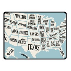 Black White Usa Map States Fleece Blanket (small) by B30l