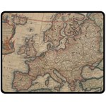 Old Vintage Classic Map Of Europe Two Sides Fleece Blanket (Medium) 58.8 x47.4  Blanket Back