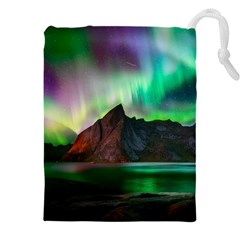 Aurora Borealis Nature Sky Light Drawstring Pouch (4xl) by B30l