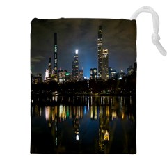 New York Night Central Park Skyscrapers Skyline Drawstring Pouch (4xl) by Cowasu