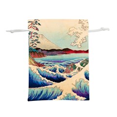 Wave Japanese Mount Fuji Woodblock Print Ocean Lightweight Drawstring Pouch (l) by Cowasu