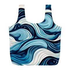 Pattern Ocean Waves Arctic Ocean Blue Nature Sea Full Print Recycle Bag (l) by danenraven