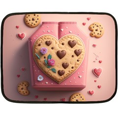 Cookies Valentine Heart Holiday Gift Love Fleece Blanket (mini) by Ndabl3x