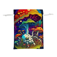 Mushrooms Fungi Psychedelic Lightweight Drawstring Pouch (l) by Ndabl3x