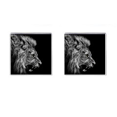 Angry Male Lion Roar Cufflinks (square) by Wav3s