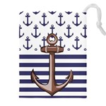 Anchor-background-design Drawstring Pouch (4XL) Front