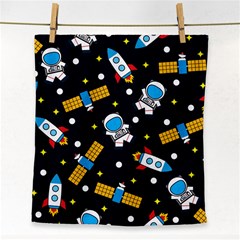 Seamless-adventure-space-vector-pattern-background Face Towel by Wav3s