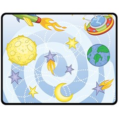 Science Fiction Outer Space Two Sides Fleece Blanket (medium) by Ndabl3x