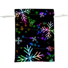 Snowflakes Snow Winter Christmas Lightweight Drawstring Pouch (xl) by Ndabl3x