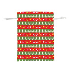 Christmas Papers Red And Green Lightweight Drawstring Pouch (l) by Ndabl3x