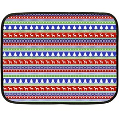 Christmas Color Stripes Pattern Fleece Blanket (mini) by Ndabl3x