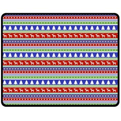 Christmas Color Stripes Pattern Fleece Blanket (medium) by Ndabl3x