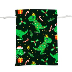 Christmas-funny-pattern Dinosaurs Lightweight Drawstring Pouch (xl) by Vaneshart