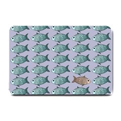 Fishes Pattern Background Theme Art Small Doormat by Vaneshop