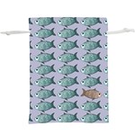 Fishes Pattern Background Theme Art Lightweight Drawstring Pouch (XL) Back