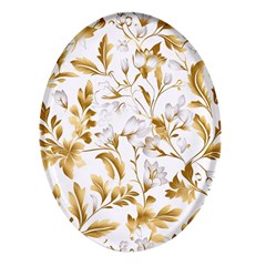 Flowers Gold Floral Oval Glass Fridge Magnet (4 Pack) by Vaneshop