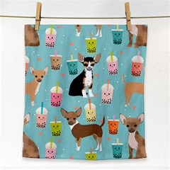 Chihuahua Bubble Kawaii Boba Tea Cute Dog Face Towel by Wav3s