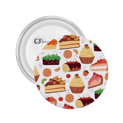 Seamless Pattern Hand Drawing Cartoon Dessert And Cake 2 25  Buttons by Wav3s