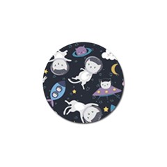 Space Cat Illustration Pattern Astronaut Golf Ball Marker by Wav3s