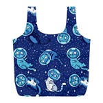 Cat Spacesuit Space Suit Astronaut Pattern Full Print Recycle Bag (L) Front