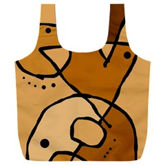 Mazipoodles In The Frame - Brown Full Print Recycle Bag (xxl) by Mazipoodles